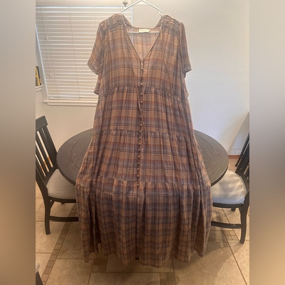 Dress Forum Dresses & Skirts - Shop Zoco Forum Brown Plaid Maxi Dress